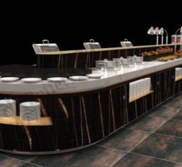 洗浴健身会所自助餐厅设计效果图 自助餐台图片 移动式布菲台