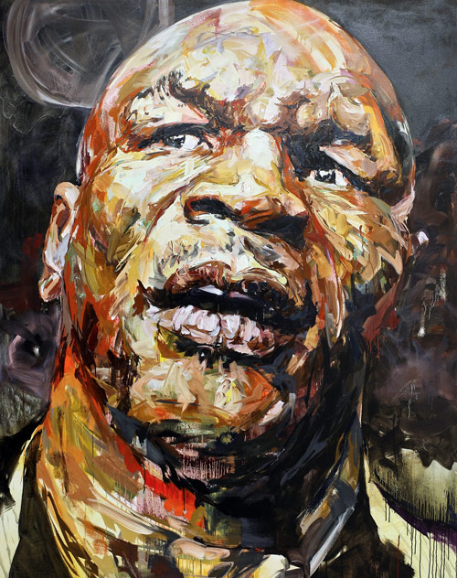 艺术家davidtcho一组粗犷狂野的男性肖像油画作品