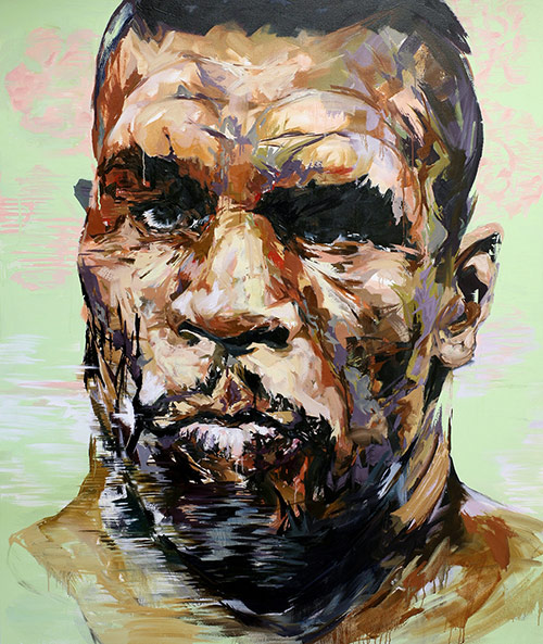 艺术家davidtcho一组粗犷狂野的男性肖像油画作品