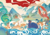 四神兽包装插画
