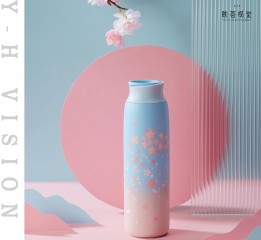 保温杯|日式樱花保温杯产品拍摄