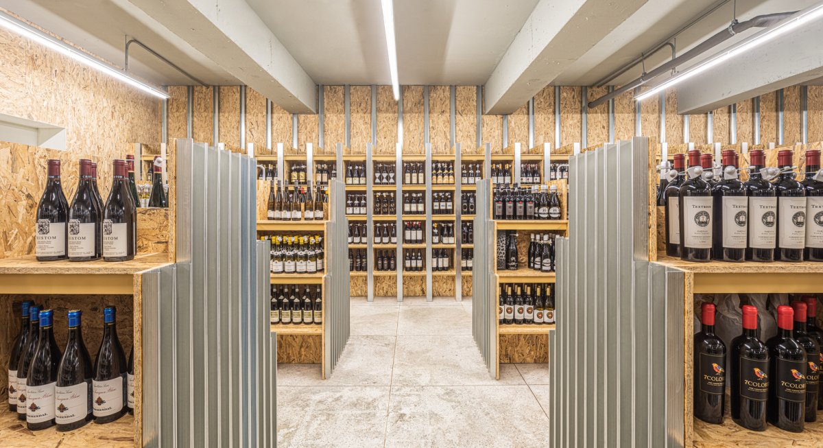 exfoliate wine shop designed by one-aftr