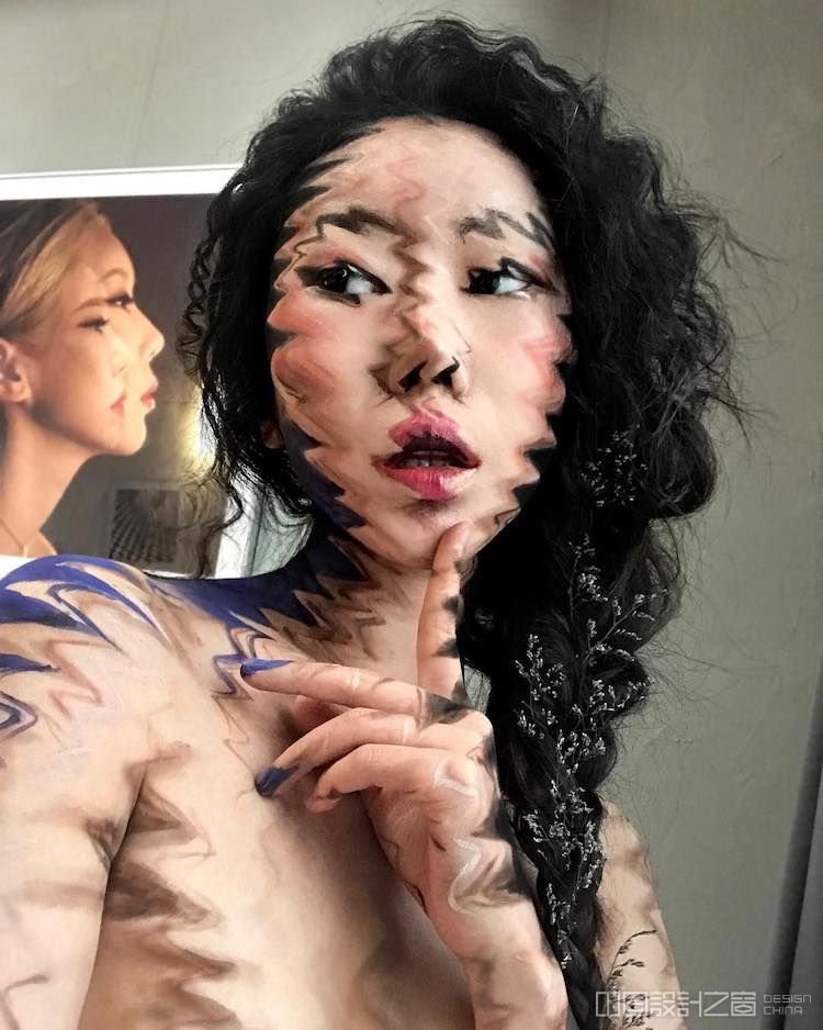 optical illusion body art by dain yoon