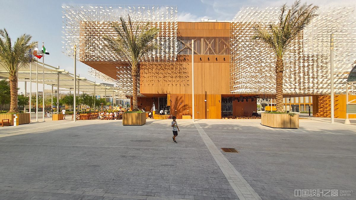 exterior angle,exteriorangle exterior view of the polish pavilion at dubai expo 2020