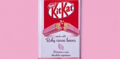 雀巢最新發布的KitKat Ruby巧克力棒包裝設計
