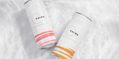 Kalma天然蘇打水清爽的包裝設計