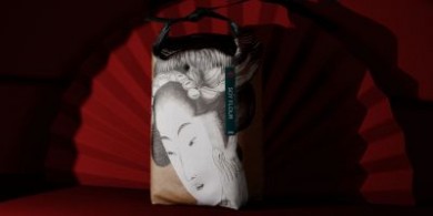 日本艺伎粉包装盒，纪念著名的歌舞伎剧院