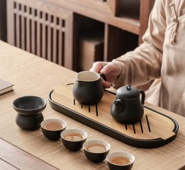 【中国白·哲选】雅仕黑陶茶具套装