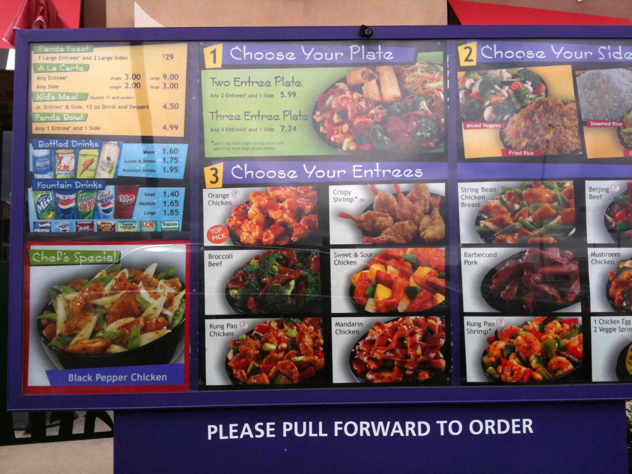 熊猫快餐店内菜单设计的相关图片