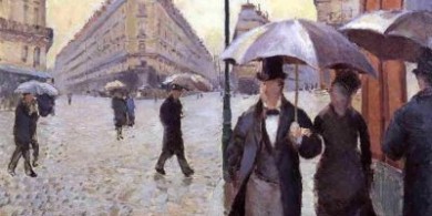 古斯塔夫·卡耶博特大型油畫作品《下雨的巴黎街道》賞析