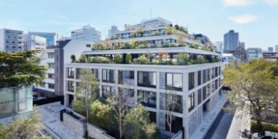 北青山混凝土退臺公寓，以日本版畫為靈感 / Conran and Partners